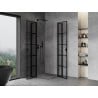 Mexen Mist L Duo въртяща се душ кабина 120 х 120 см, черна решетка, черен - 8A4L-120L-120P-70-77