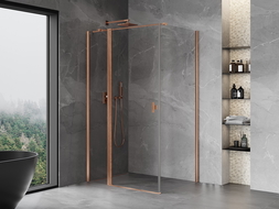 Mexen Mist T панел за душ кабина с врата 90 x 120 см, прозрачен, четка мед - 8A4T-090-120-65-00
