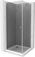 Mexen Pretoria душ кабина с отваряеми врати 100 x 100 см, графит, хром + корито Flat