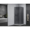 Mexen Pretoria кабина за душ въртяща се врата 100 x 100 см, графит , хром + вана Flat - 852-100-100-01-40-4010