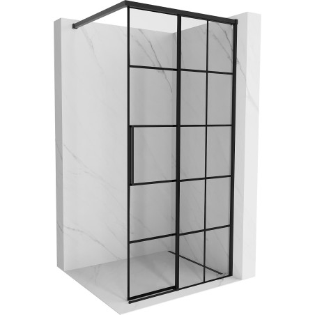 Mexen Rox Душ параван Walk-in десен 110 x 200 см, черна решетка 8 мм, черен