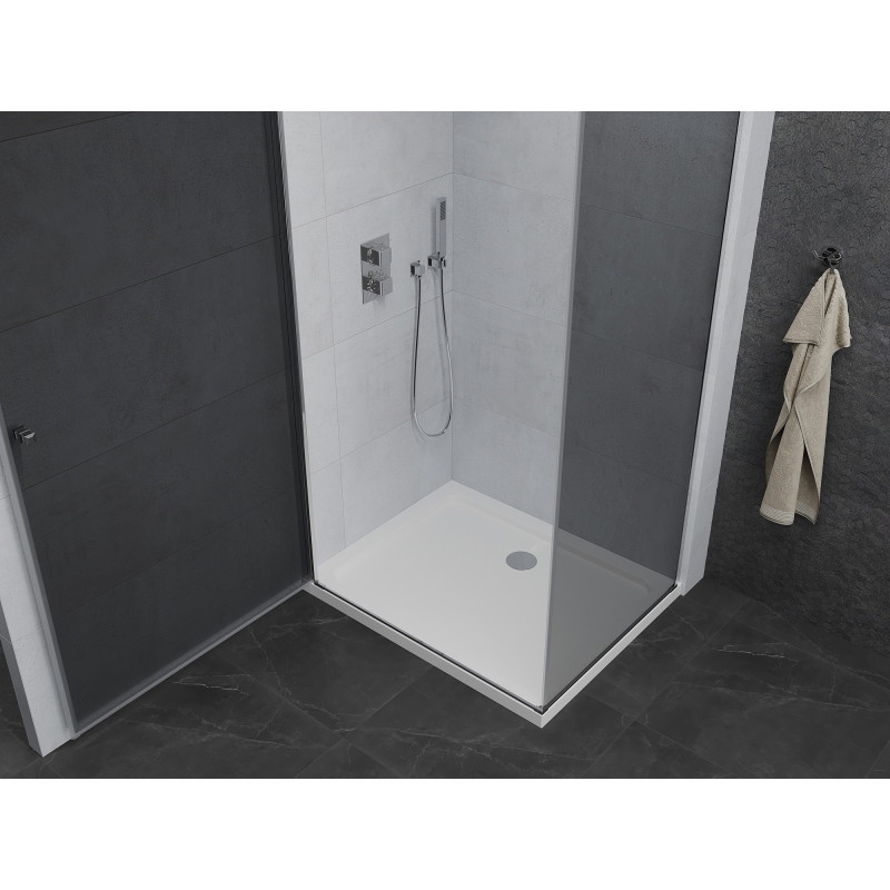 Mexen Pretoria люкова душ кабина 100 x 110 см, графит, хром + поддушник Flat