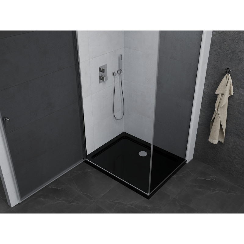 Mexen Pretoria двойна душ кабина 100 x 80 cm, графит, хром + тава Flat, черен