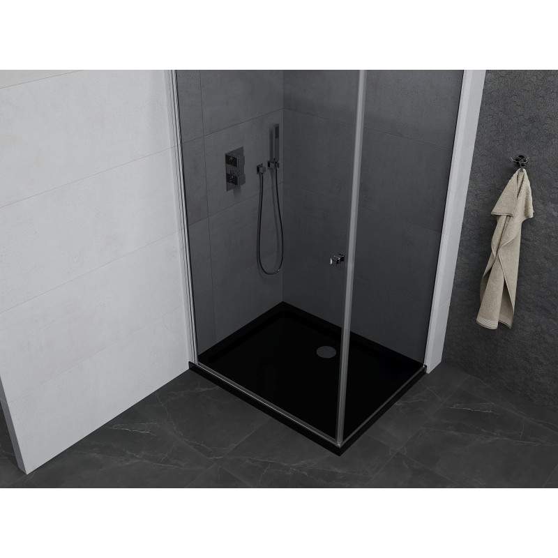 Mexen Pretoria двойна душ кабина 100 x 80 cm, графит, хром + тава Flat, черен