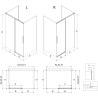 Mexen Rox-3S душ кабина 3-стенна плъзгаща 100 x 95 см, прозрачна, бяла