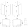 Mexen Rox-3S 3-стенна плъзгаща се душ кабина 145 x 95 см, прозрачна, бяла