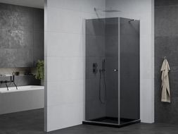 Mexen Pretoria душ кабина отваряем 100 x 100 см, графит, хром + платформа Flat, черен - 852-100-100-01-40-4070