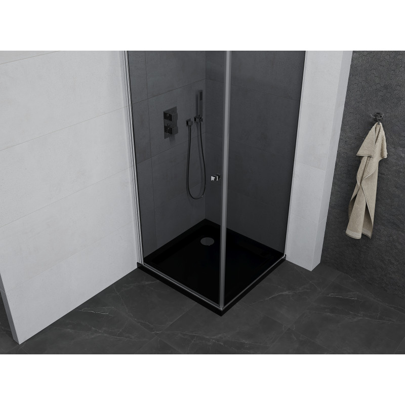 Mexen Pretoria люлееща се душ кабина 100 x 100 см, графит, хром + поддушово корито
