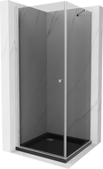 Mexen Pretoria душ кабина отваряем 100 x 100 см, графит, хром + платформа Flat, черен - 852-100-100-01-40-4070