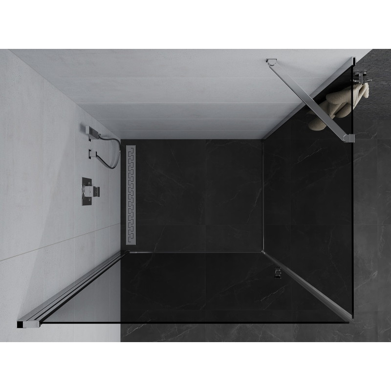 Mexen Pretoria плъзгаща се душ кабина 100 x 110 см, графит, хром - 852-100-110-01-40
