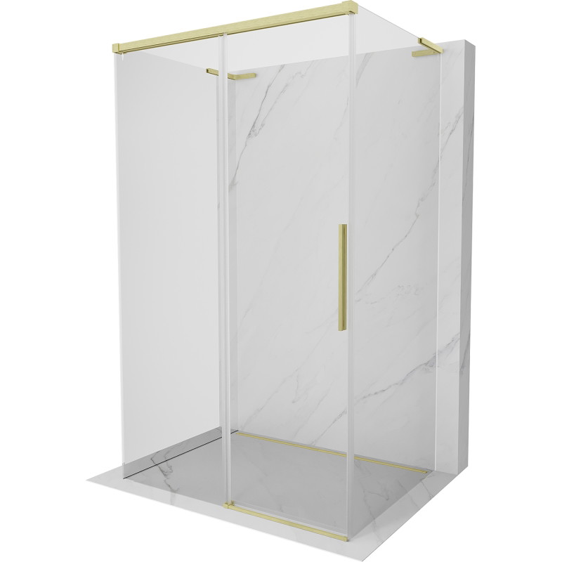 Mexen Rox-3S L 3-стенна плъзгаща се душ кабина 135 x 110 см, прозрачна, златна