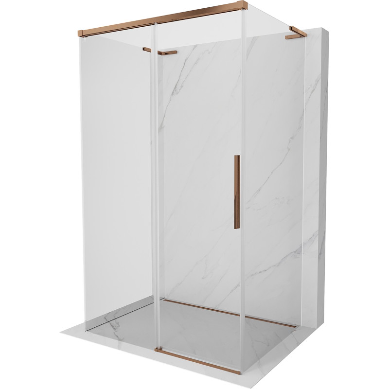 Mexen Rox-3S L 3-стенна плъзгаща душ кабина 155 x 70 см, прозрачна, розово злато