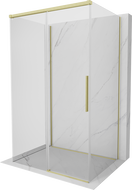 Mexen Rox-3S 3-стенна плъзгаща се душ кабина 130 x 120 см, прозрачна, злато