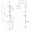 Mexen KT17 външен душ комплект с тропически душ и термостатичен смесител,