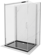 Mexen Omega душ кабина 3-стенна, разтегателна 140 x 90 см, прозрачен, хром + поддън Flat - 825-140-090-01-00-3s-4070