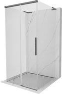 Mexen Rox-3S L тристенна плъзгаща се душ кабина 90 x 90 см, прозрачна, четкано сиво оръжие - 8C2L-090-090-66-00-3S