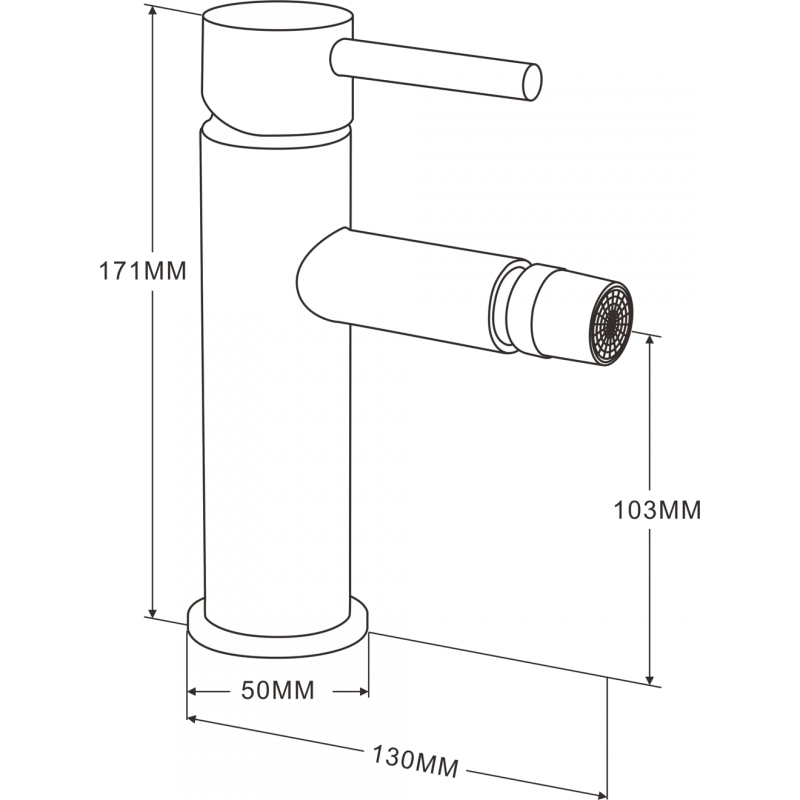 Mexen Elba черен смесител за биде - 74120-70