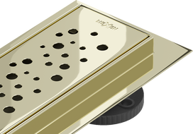 Mexen Flat 360° M12 въртящ се линеен сифон 70 см, златен - 1521070-40