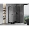 Mexen Mist H Duo отваряща се душ кабина 75 x 105 см, прозрачна, черна - 8A5-075L-105P-70-00