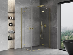 Mexen Mist H Duo завъртаема душ кабина 100 x 120 см, прозрачна, златна - 8A5-100L-120P-50-00