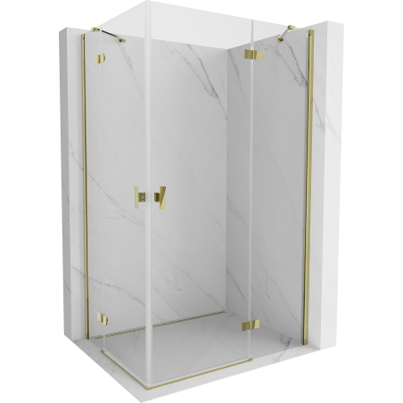 Mexen Mist H Duo отваряща се душ кабина 100 x 115 см, прозрачна, златна - 8A5-100L-115P-50-00