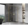 Mexen Mist H Duo отваряща се душ кабина 100 x 100 см, прозрачна, златно матирана - 8A5-100L-100P-55-00