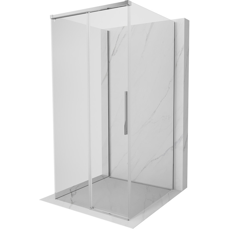 Mexen Rox-3S плъзгаща се тристенна душ кабина 110 x 110 см, прозрачна, хром