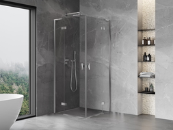 Mexen Mist H L Duo сгъваема душ кабина 85 x 85 см, прозрачна, хром - 8A5L-085L-085P-01-00