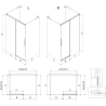 Mexen Rox-3S L душ кабина с 3 стени плъзгаща се лява 140 x 85 см, черна рамка,