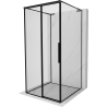 Mexen Rox-3S L трисекторна душ кабина, плъзгаща се, лява 95 x 95 см, черна рамка, черна - 8C2L-095-095-70-70-3S-L