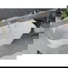 Mexen Oval Slim свободностояща вана за монтаж към стена 170 x 80 cm, бяла, златно матов преливник - 52661708000-55