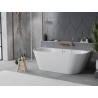 Mexen Oval Slim самостоятелна вана за стена 170 x 80 см, бяла, четкан меден