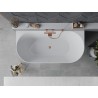 Mexen Oval Slim самостоятелна вана за стена 170 x 80 см, бяла, четкан меден