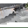 Mexen Oval Slim свободностояща вана за стена 170 x 80 см, бяла, преливник розово злато - 52661708000-60