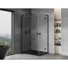 Mexen Mist-H L Duo въртяща се душ кабина 85 x 80 cm, прозрачна, черна - 8A5L-085L-080P-70-00