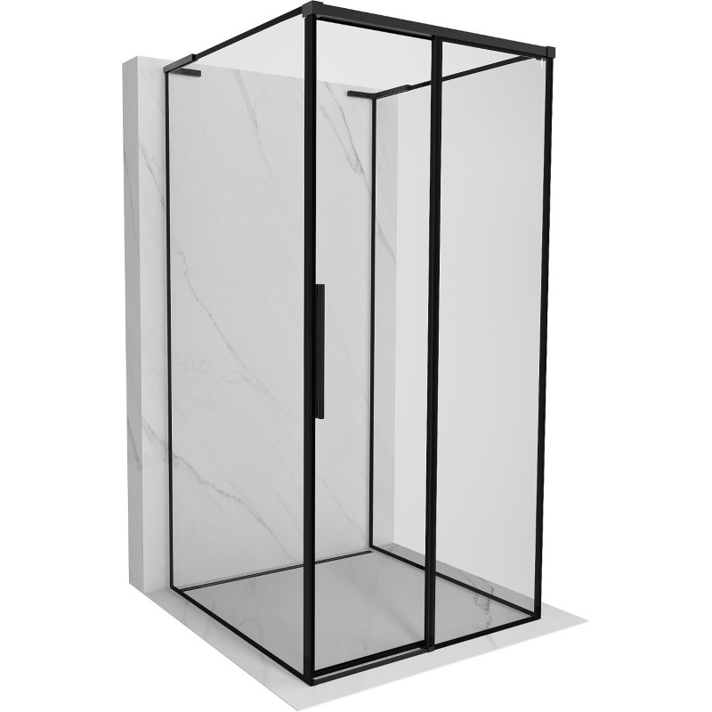 Mexen Rox-3S L душ кабина с 3 стени плъзгаща се дясно 100 x 100 см, черна рамка,