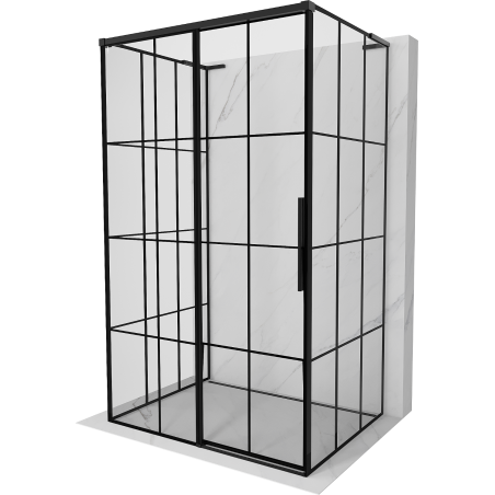 Mexen Rox-3S L душ кабина 3-стенна плъзгаща се лява 110 x 80 см, черна решетка,