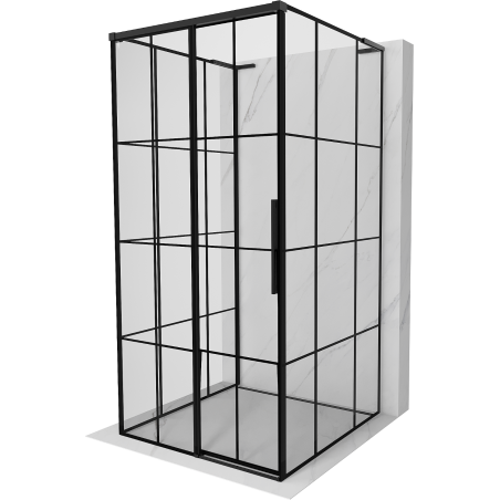 Mexen Rox-3S L 3-стенна подвижна душ кабина, лява, 90 x 90 см, черна решетка,