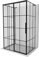 Mexen Rox-3S L душ кабина 3-стенна плъзгаща се лява 115 x 120 см, черна решетка,