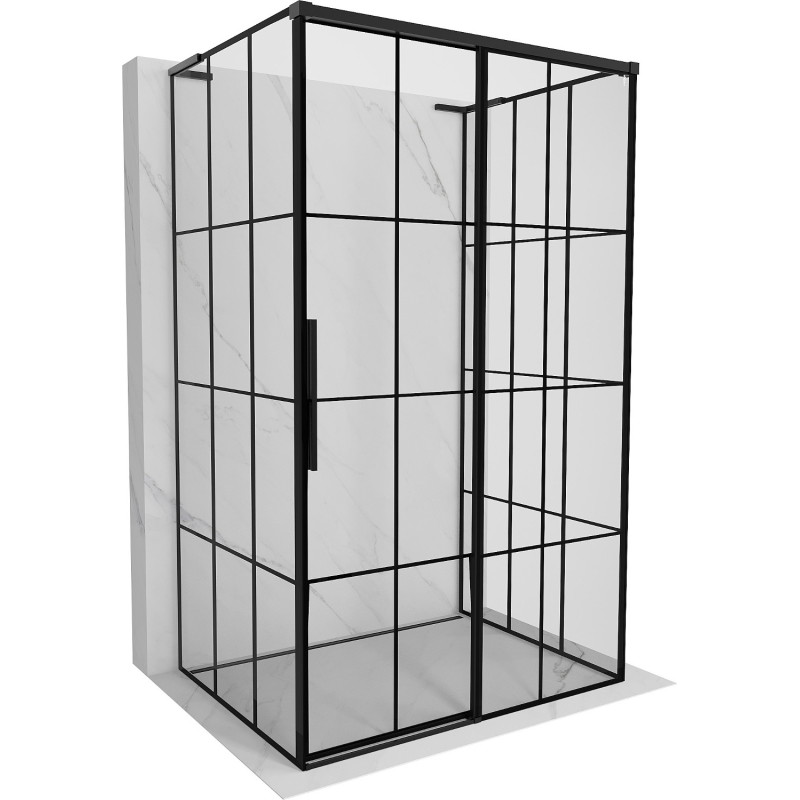 Mexen Rox-3S L душ кабина 3-стенна плъзгаща се дясна 145 x 75 см, черна решетка,