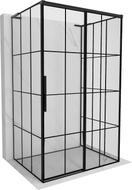 Mexen Rox-3S L душ кабина с 3 стени плъзгаща се дясна 125 x 80 см, черна мрежа,