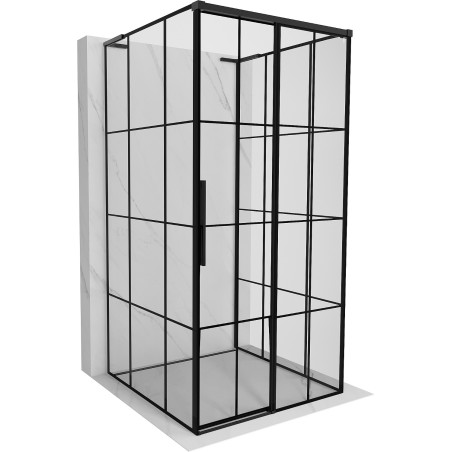 Mexen Rox-3S L душ кабина 3-стенна плъзгаща се дясна 100 x 100 см, черна решетка,