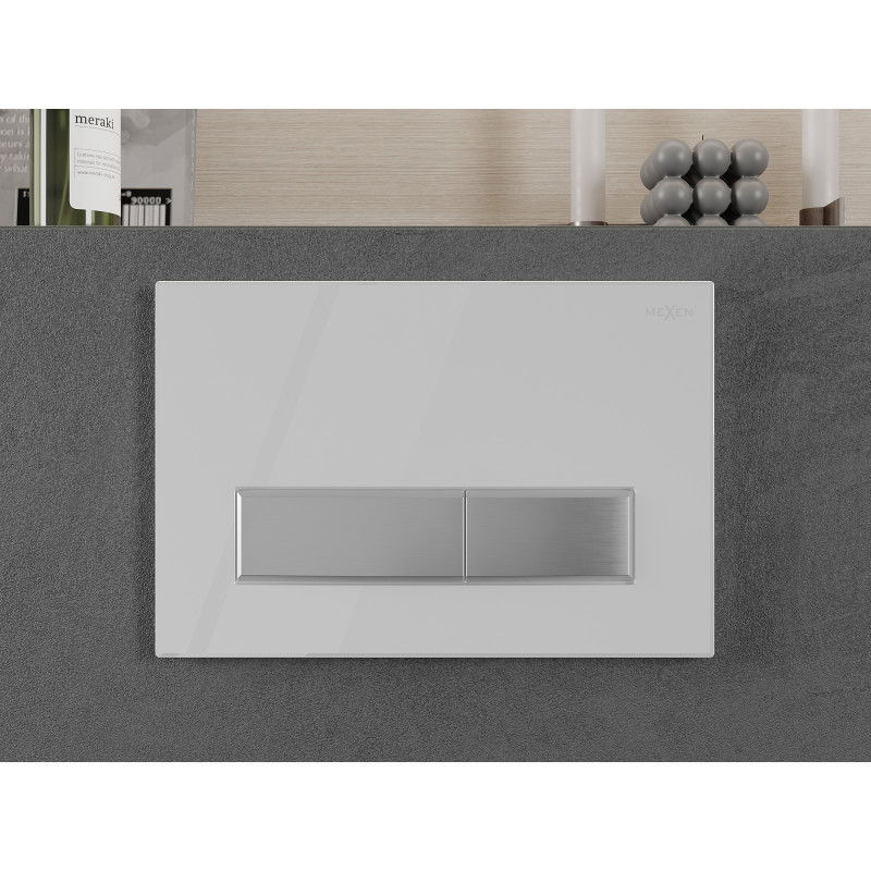 Mexen Fenix 09 бутон за промиване, бял/лъскав хром - 600992