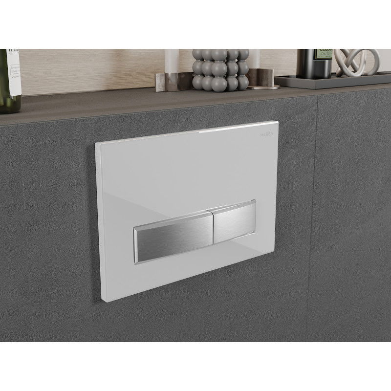 Mexen Fenix 09 бутон за промиване, бял/лъскав хром - 600992