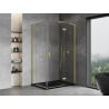Mexen Mist-H L Duo душ кабина с отварящи се врати 80 x 90 см, прозрачна, злато четкано - 8A5L-080L-090P-55-00