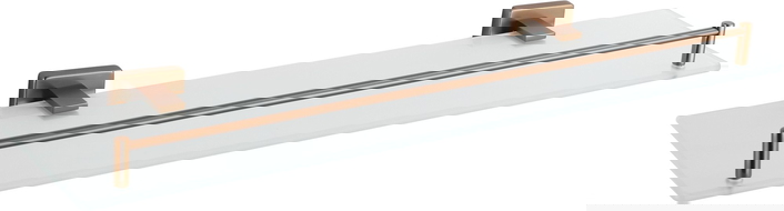 Mexen Arno висящ рафт стъклен, четкана мед - 7020737-65