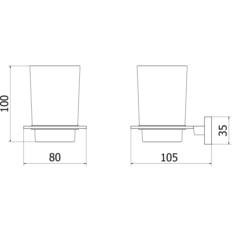 Mexen Arno поставка за четки за зъби, черен - 7020738-70