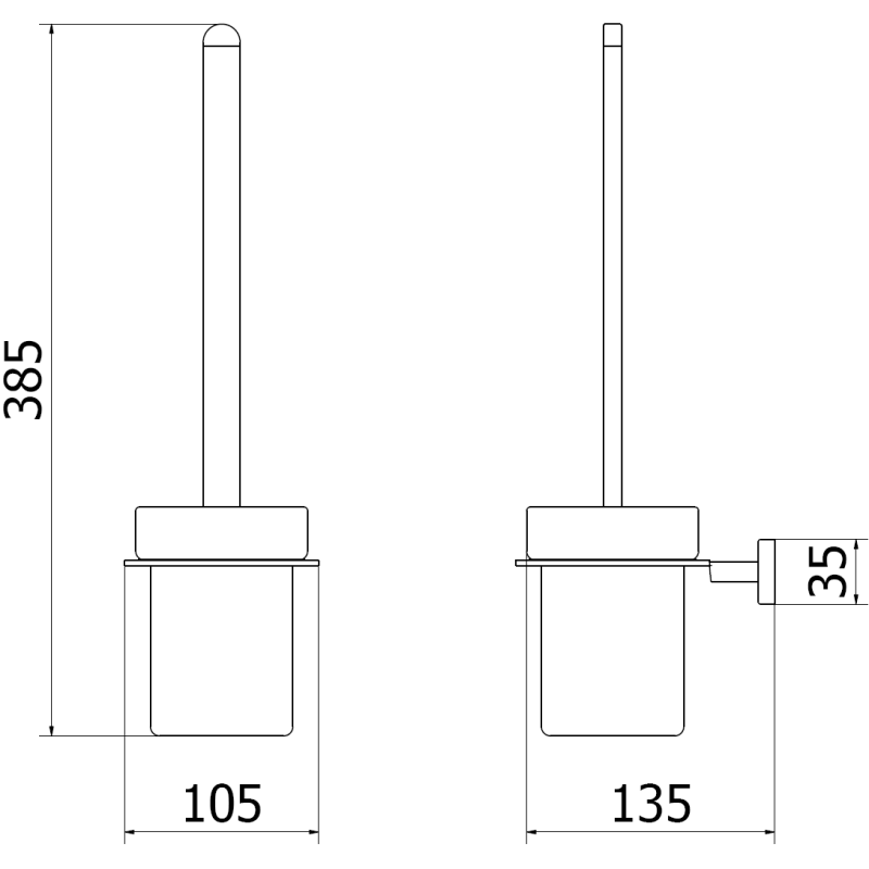 Mexen Arno четка за тоалетна, хром - 7020750-00