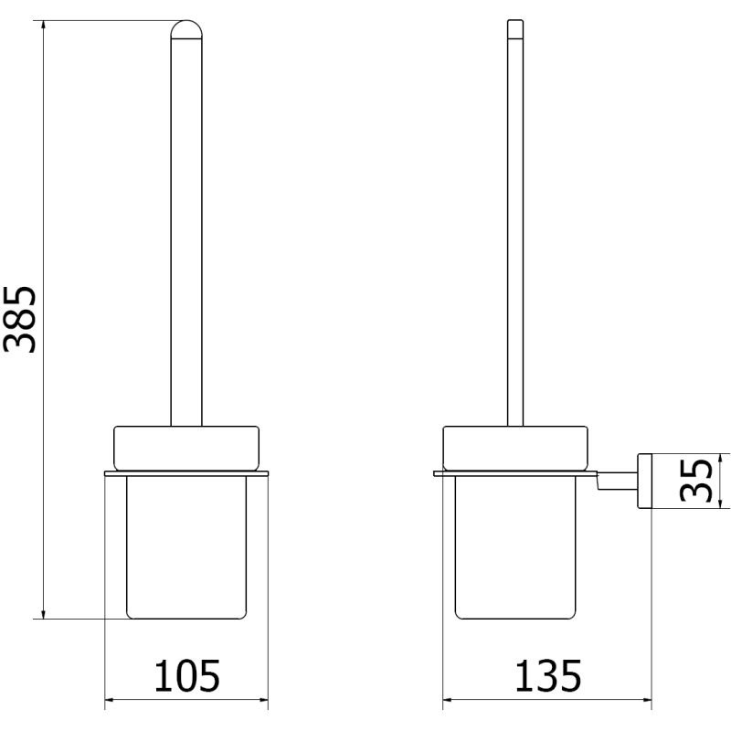 Mexen Arno четка за тоалетна, златна - 7020750-50