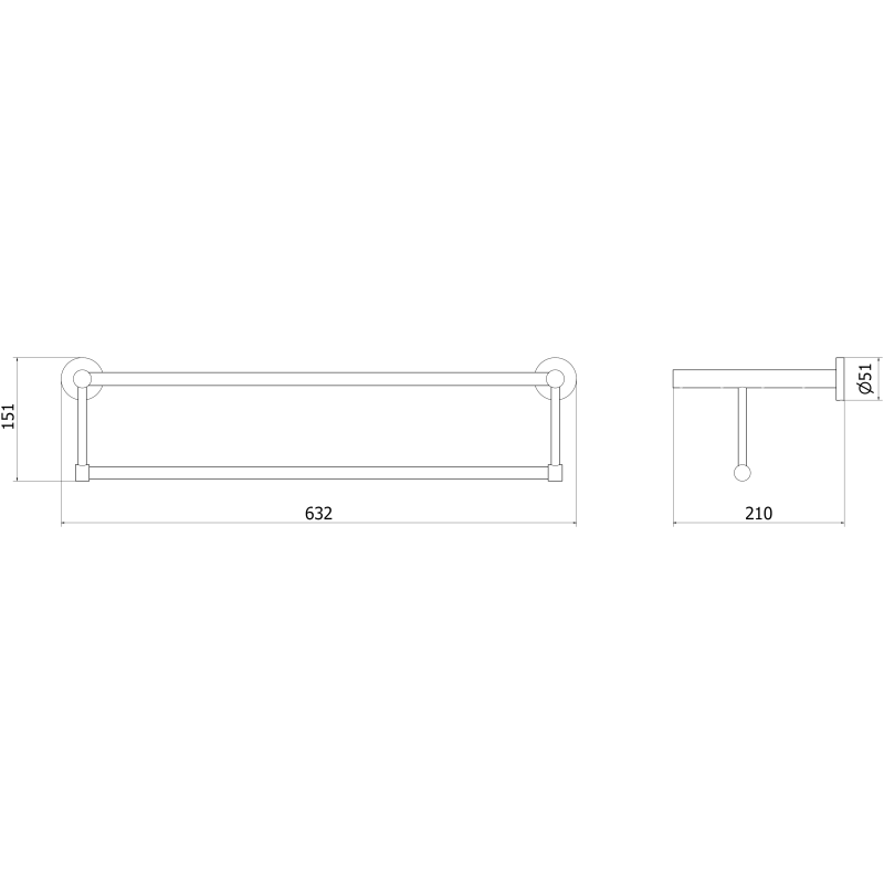 Mexen Remo рафт за кърпи, черен - 7050720-70